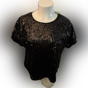 Black Sequin Women's Top Agnes Orinda